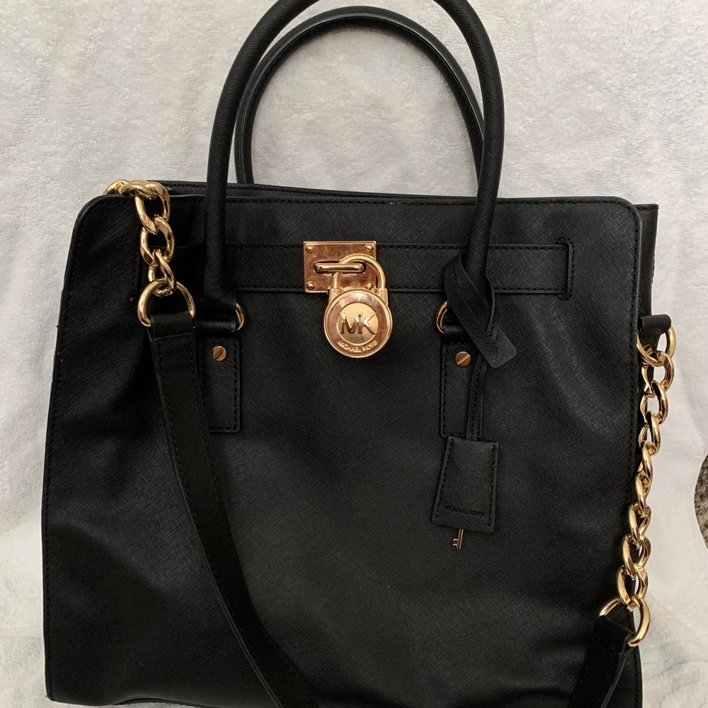 MICHAEL KORS HAMILTON LARGE BLACK TOTE
